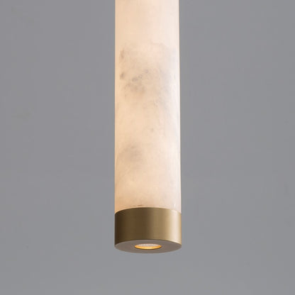 ET2 Lighting Aragon 1 Light 9" LED Pendant, White Alabaster/Gold