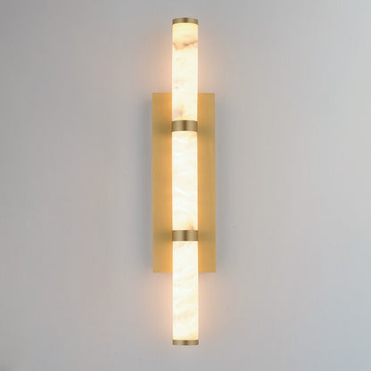 ET2 Lighting Aragon 3 Light 26" Bath Vanity, White Alabaster/Gold