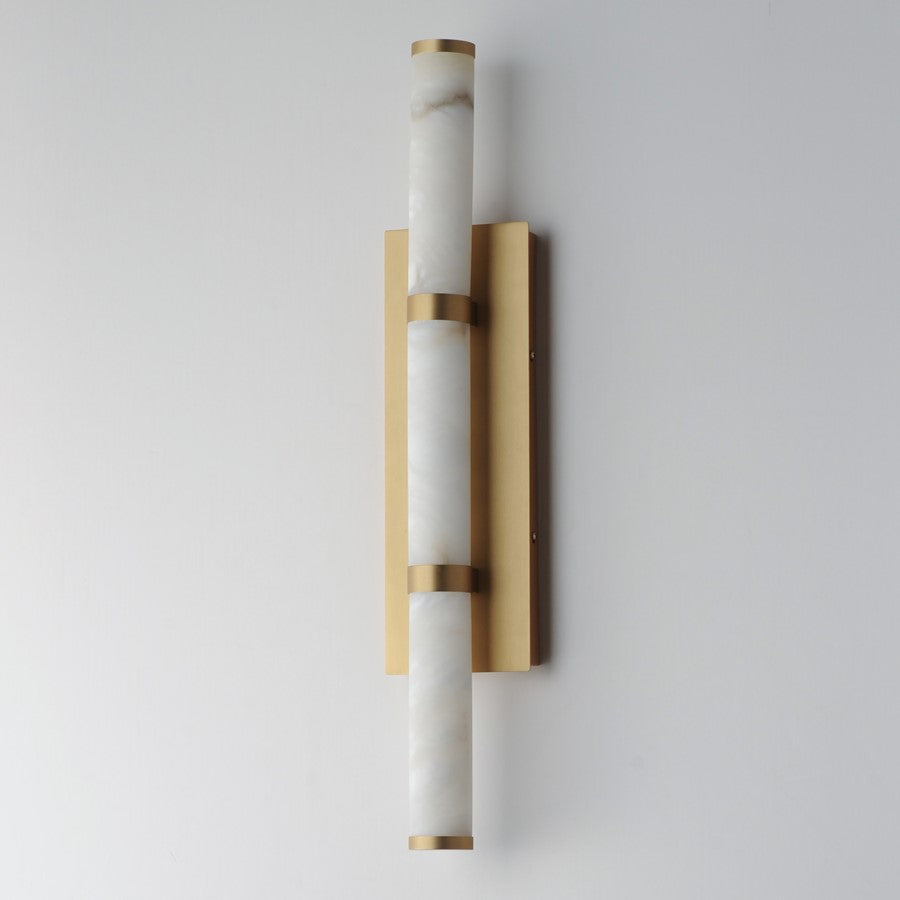 ET2 Lighting Aragon 3 Light 26" Bath Vanity, White Alabaster/Gold