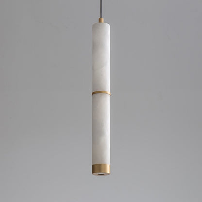 ET2 Lighting Aragon 2-Light 17" LED Pendant, White Alabaster/Gold