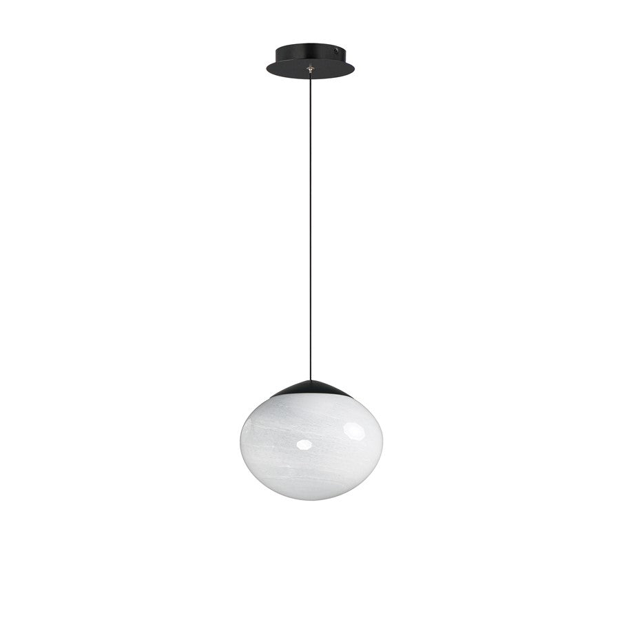 ET2 Lighting Nimbus 1 Light LED Pendant, Black/White Cirrus