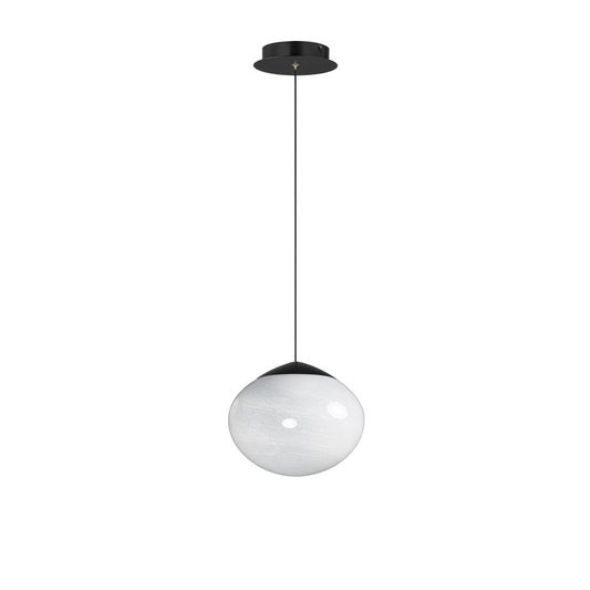ET2 Lighting Nimbus 1 Light LED Pendant, Black/White Cirrus