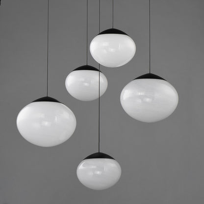 ET2 Lighting Nimbus 5-Light LED Pendant, Black/White Cirrus