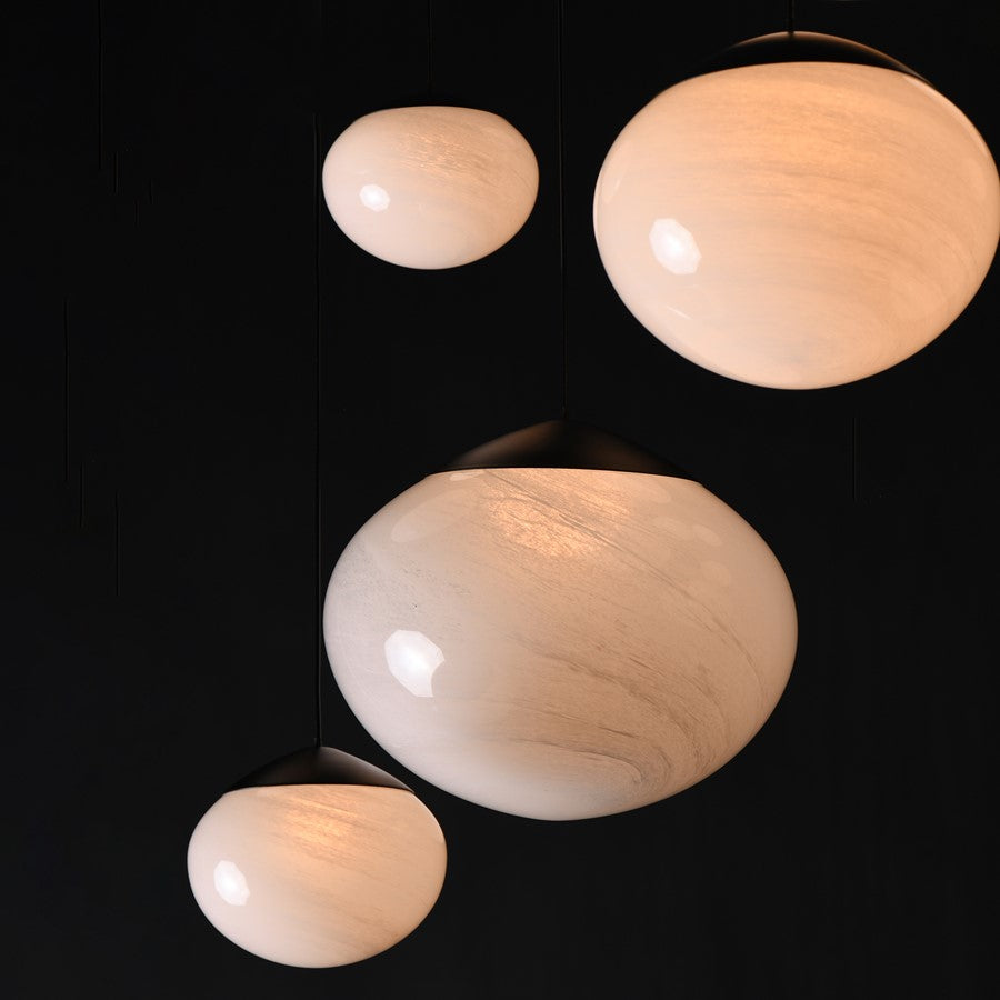 ET2 Lighting Nimbus 5-Light LED Pendant, Black/White Cirrus