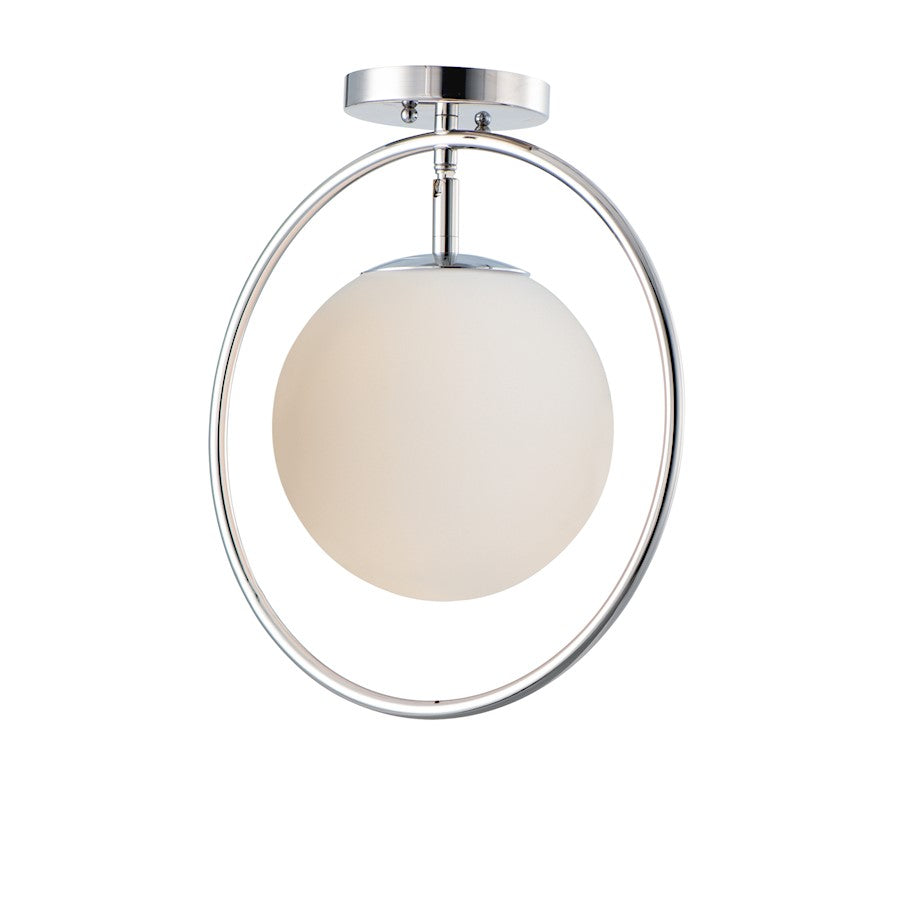 ET2 Lighting Revolution 1-Light Flush Mount in Polished Nickel