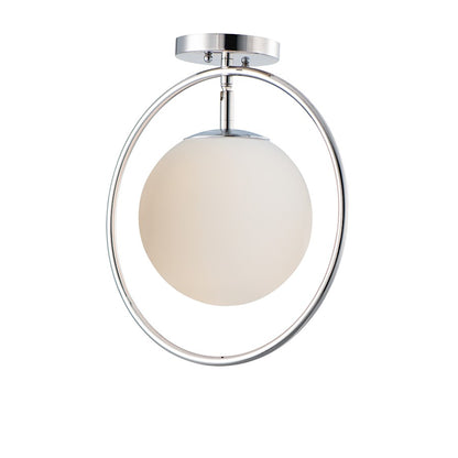 ET2 Lighting Revolution 1-Light Flush Mount in Polished Nickel
