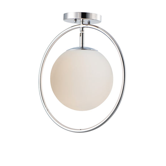 ET2 Lighting Revolution 1-Light Flush Mount in Polished Nickel