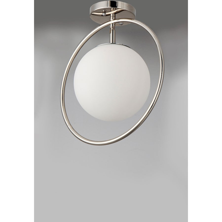 ET2 Lighting Revolution 1-Light Flush Mount in Polished Nickel