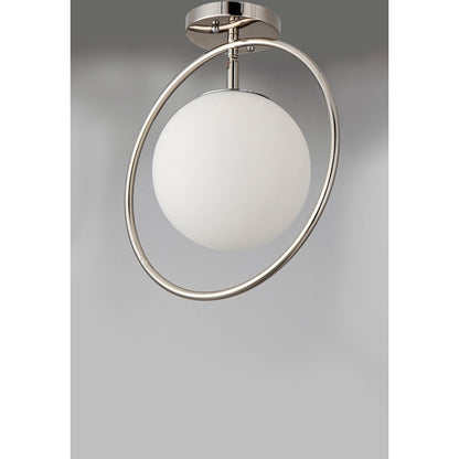 ET2 Lighting Revolution 1-Light Flush Mount in Polished Nickel