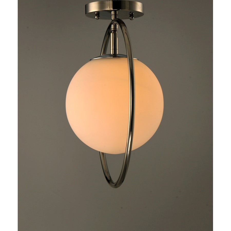 ET2 Lighting Revolution 1-Light Flush Mount in Polished Nickel