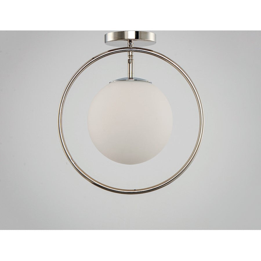 ET2 Lighting Revolution 1-Light Flush Mount in Polished Nickel