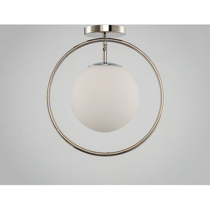 ET2 Lighting Revolution 1-Light Flush Mount in Polished Nickel