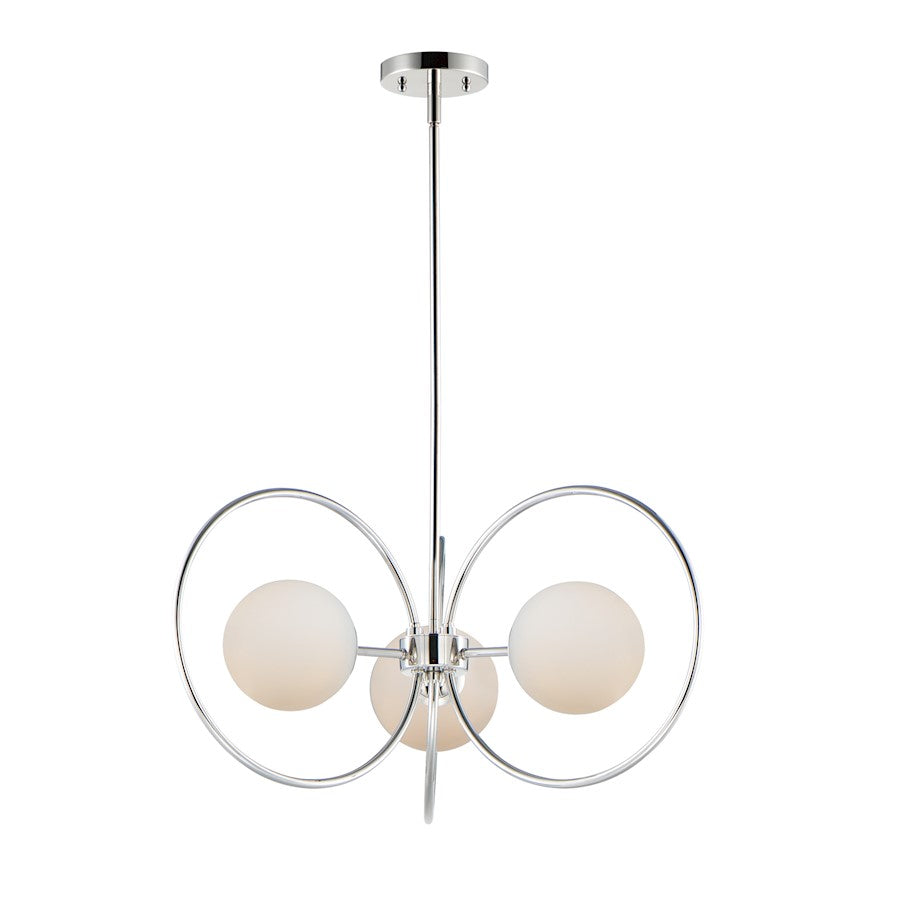 ET2 Lighting Revolution 3-Light Chandelier in Polished Nickel
