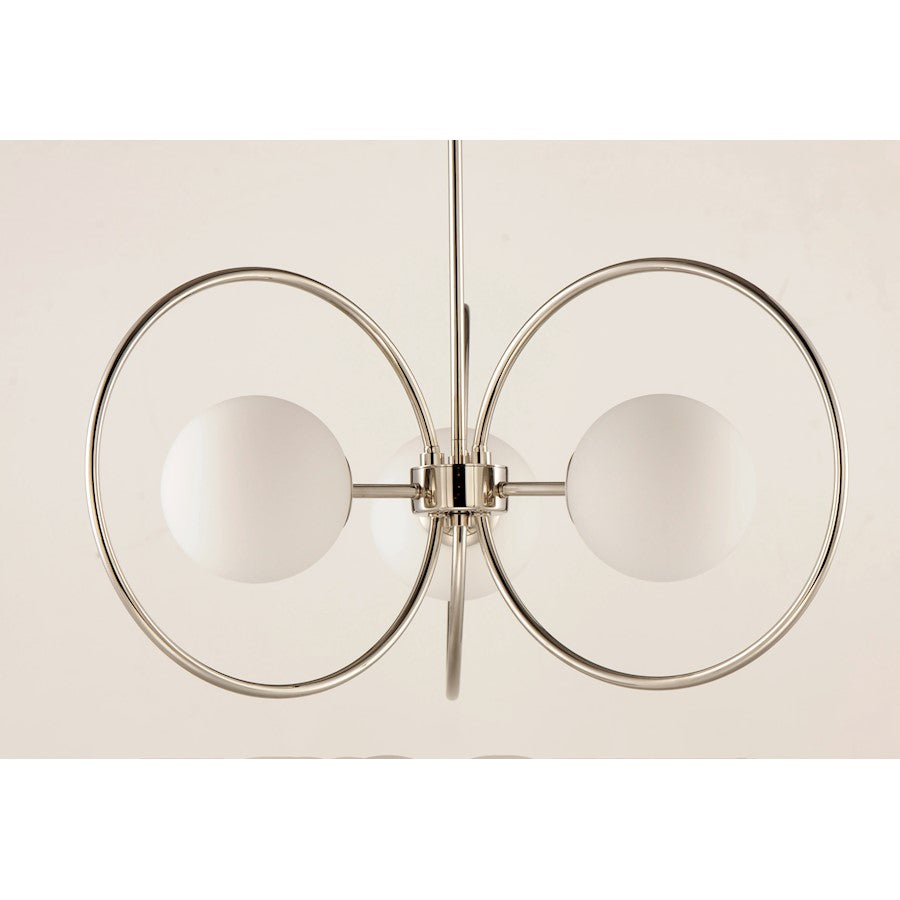 ET2 Lighting Revolution 3-Light Chandelier in Polished Nickel
