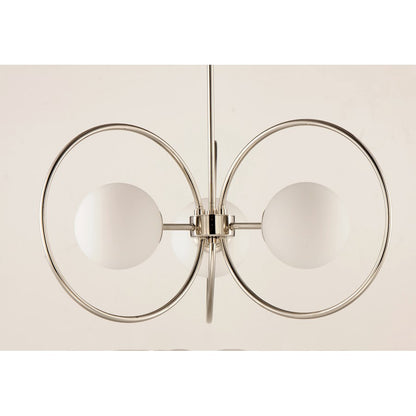 ET2 Lighting Revolution 3-Light Chandelier in Polished Nickel