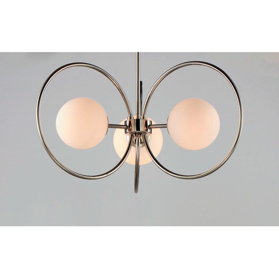 ET2 Lighting Revolution 3-Light Chandelier in Polished Nickel