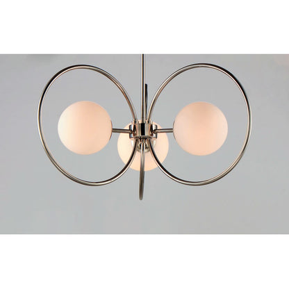 ET2 Lighting Revolution 3-Light Chandelier in Polished Nickel