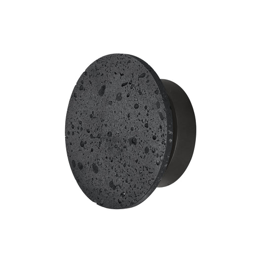 ET2 Discus 7in 1-Light Outdoor Wall Sconce | Modern Lava and Gunmetal Stone | Covered Patio & Entryway | 7.25 x 7.25 in | Model E14351-LVGM