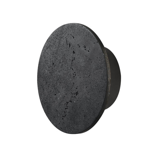 ET2 Discus 9in 1-Light Outdoor Wall Sconce | Modern Lava and Gunmetal Stone | Entryway & Patio | 8.75 x 8.75 x 3 in | Model E14352-LVGM