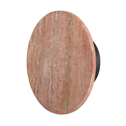 ET2 Discus 10in 1-Light Outdoor Wall Sconce | Modern Rosso Laterite and Gunmetal Stone | Entryway & Patio | 10.25 x 10.25 x 3 in | Model E14353-RLGM