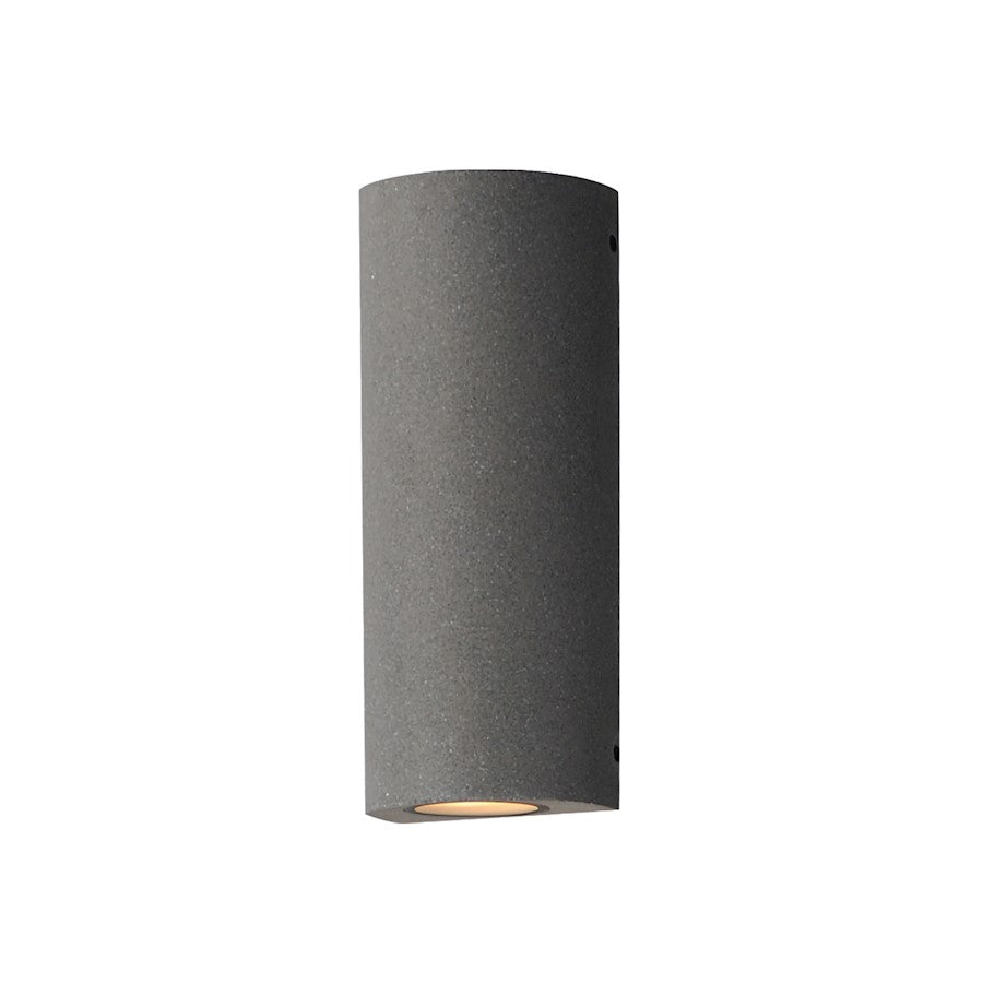 ET2 Lighting Pilar 2Lt LED Outdoor Cylinder Wall Sconce, Greystone