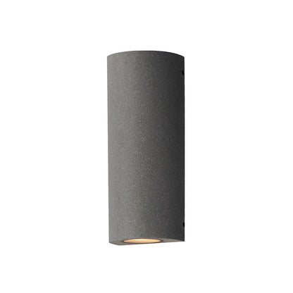 ET2 Lighting Pilar 2Lt LED Outdoor Cylinder Wall Sconce, Greystone