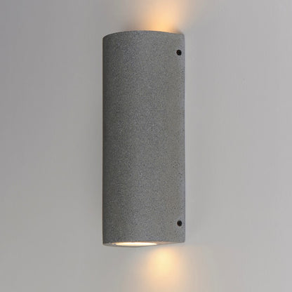 ET2 Lighting Pilar 2Lt LED Outdoor Cylinder Wall Sconce, Greystone