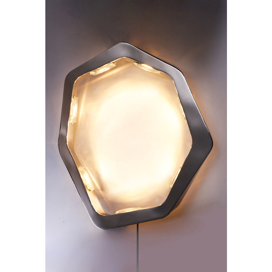 ET2 Lighting Boulder-Wall Sconce, Polished Chrome