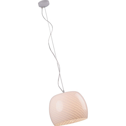 ET2 Lighting Ripple 1 Light Pendant, White Ripple