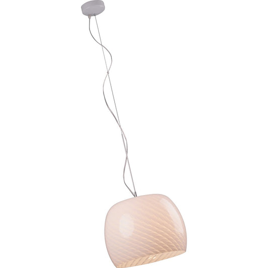 ET2 Lighting Ripple 1 Light Pendant, White Ripple