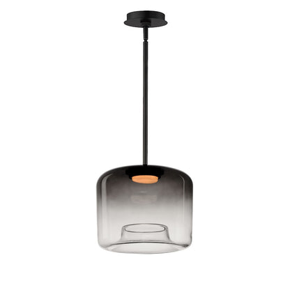1 Light LED Pendant, Black/Smoke