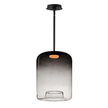 1 Light LED Pendant, Black/Smoke