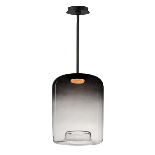 1 Light LED Pendant, Black/Smoke