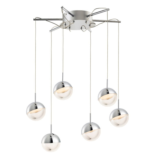 ET2 Lighting Spot 6-Light Pendant, Polished Chrome