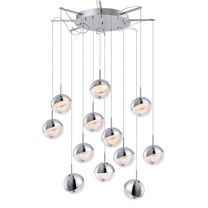 ET2 Lighting Spot 12-Light Pendant, Polished Chrome