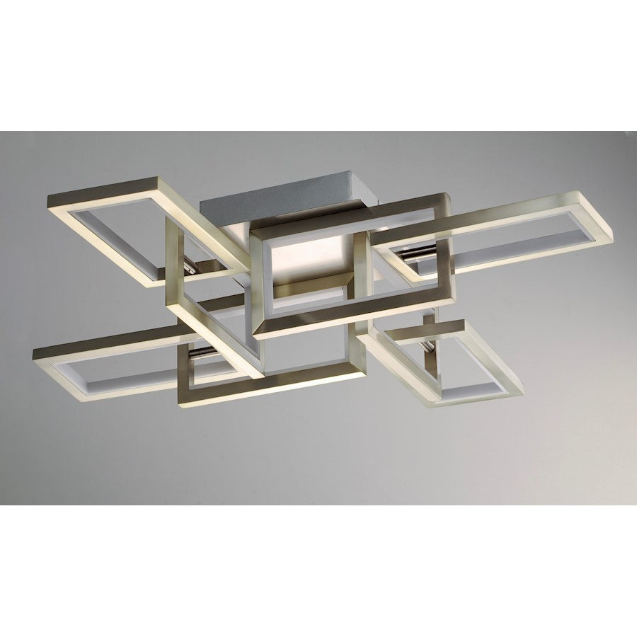 ET2 Lighting Link LED Flush Mount, Satin Nickel