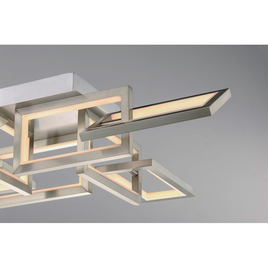 ET2 Lighting Link LED Flush Mount, Satin Nickel