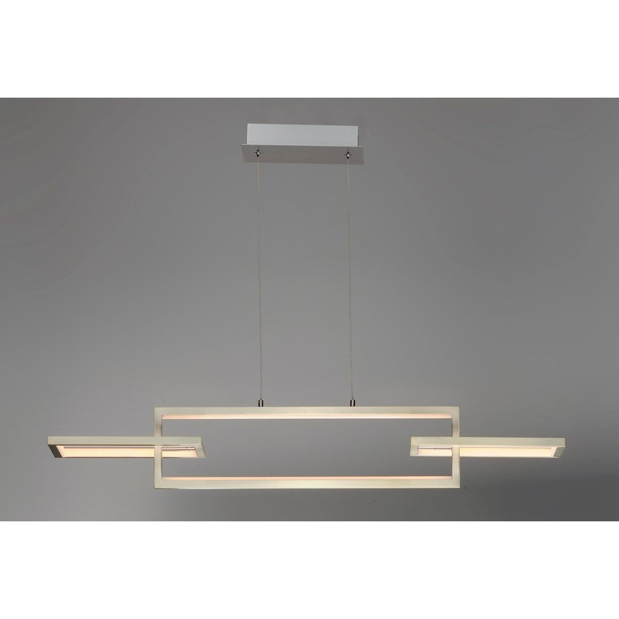 3 Light Linear Pendant, Satin Nickel