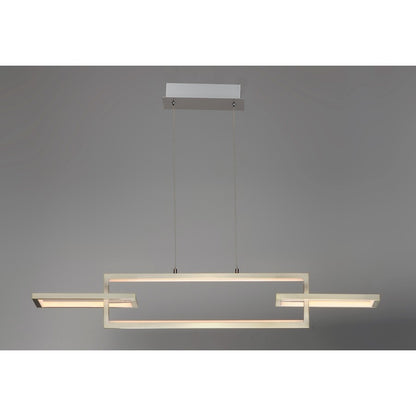 3 Light Linear Pendant, Satin Nickel
