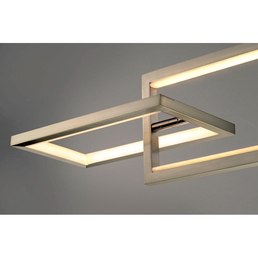 3 Light Linear Pendant, Satin Nickel