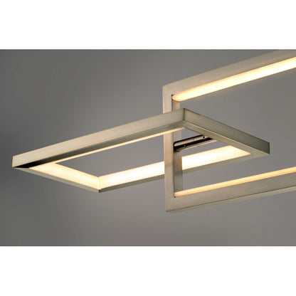 3 Light Linear Pendant, Satin Nickel