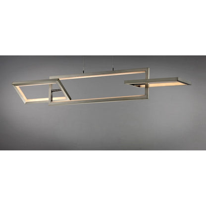3 Light Linear Pendant, Satin Nickel