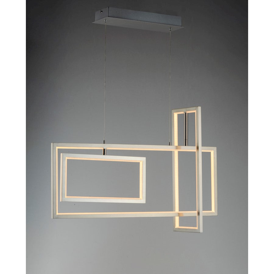 3 Light Pendant, Satin Nickel