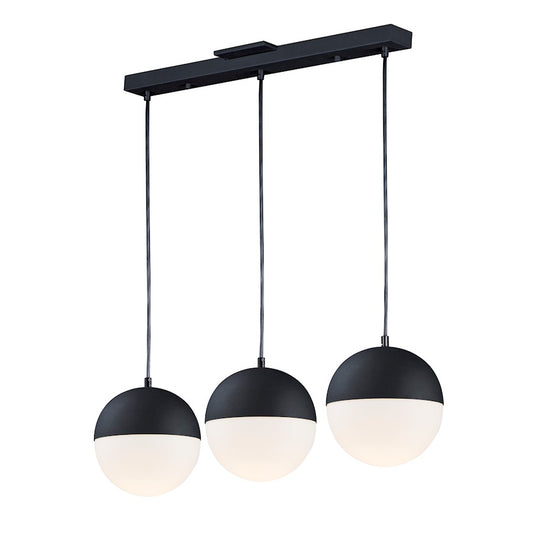 ET2 Lighting Half Moon Large LED 3-Light Pendant, Black