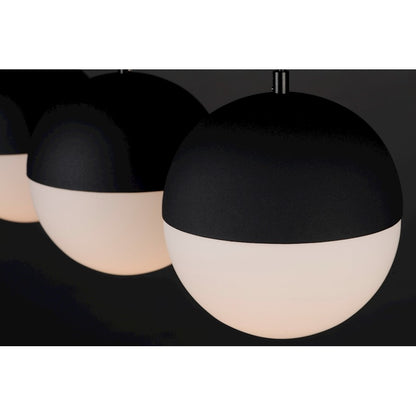 ET2 Lighting Half Moon Large LED 3-Light Pendant, Black