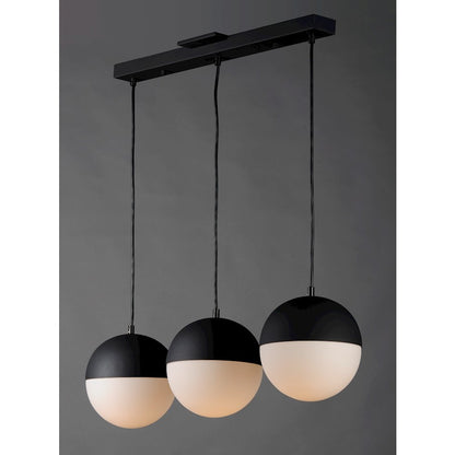 ET2 Lighting Half Moon Large LED 3-Light Pendant, Black