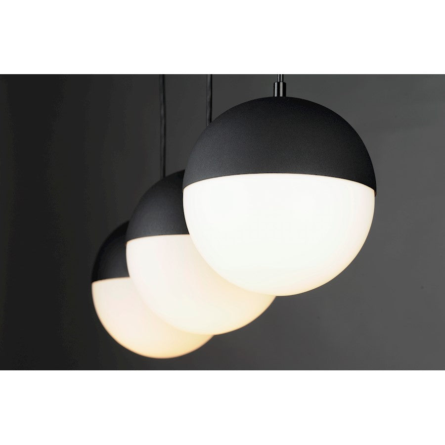 ET2 Lighting Half Moon Large LED 3-Light Pendant, Black