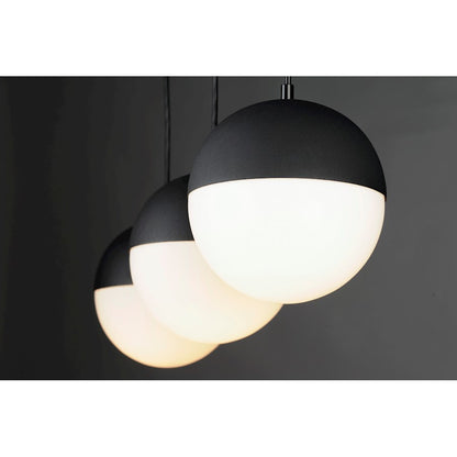 ET2 Lighting Half Moon Large LED 3-Light Pendant, Black