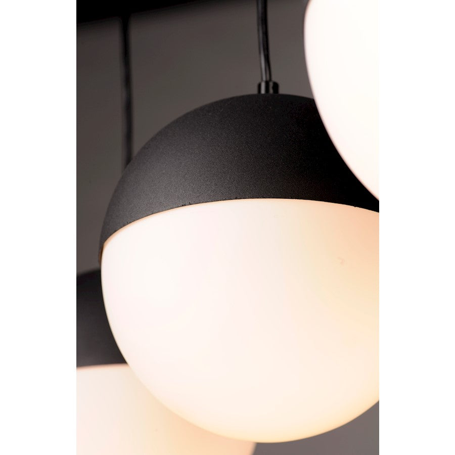 ET2 Lighting Half Moon Small LED 3-Light Pendant, Black