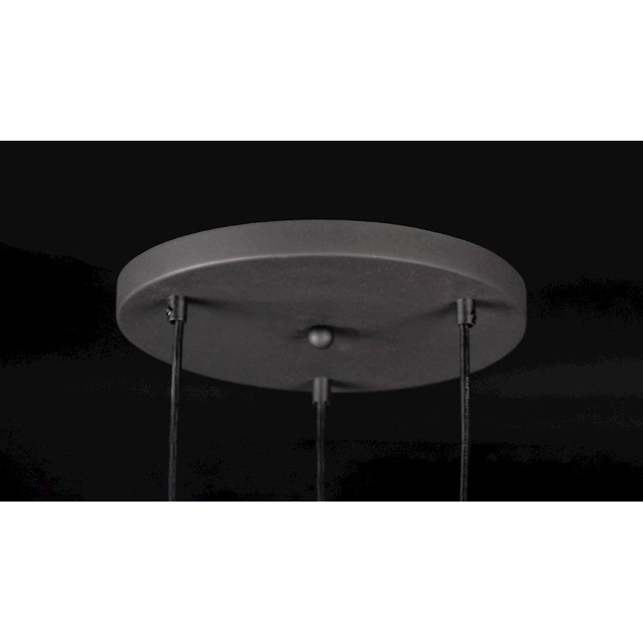 ET2 Lighting Half Moon Small LED 3-Light Pendant, Black